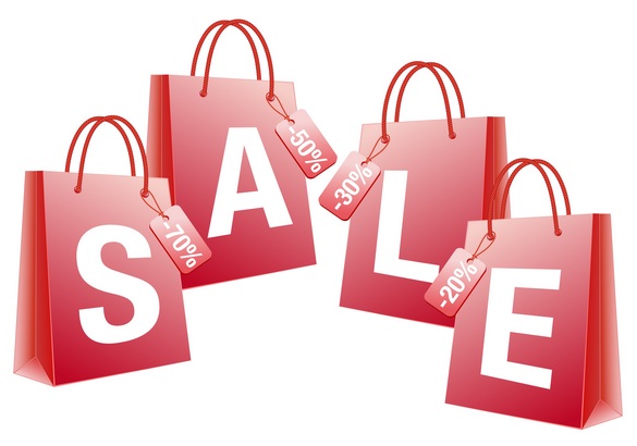 sale, red shopping bags, vector