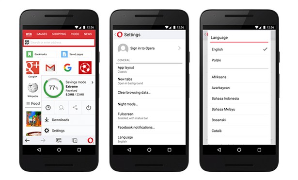 opera mini android qr lang