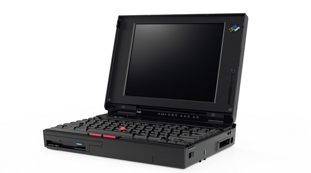 Contains the Product Photography of the ThinkPad 755CDV Laptop from 1995.