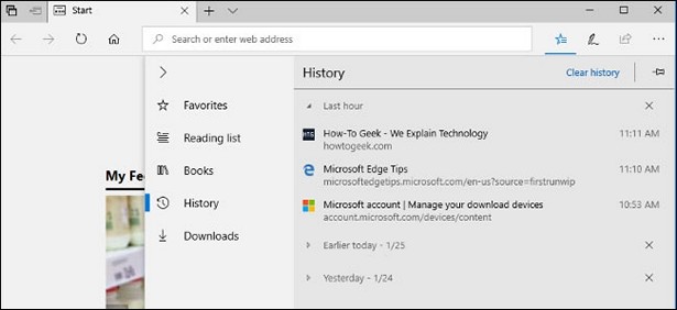 Microsoft Edge in Windows 10 Redstone 4 2