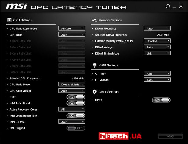 Контроль и управление платой MSI Z370 Tomahawk при помощи приложений