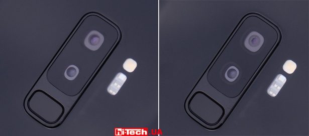 Состояние открытой (F1.5) или прикрытой (F2.4) диафрагмы основной камеры Samsung Galaxy S9+ можно легко заметить