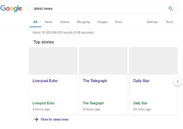 Google search empty
