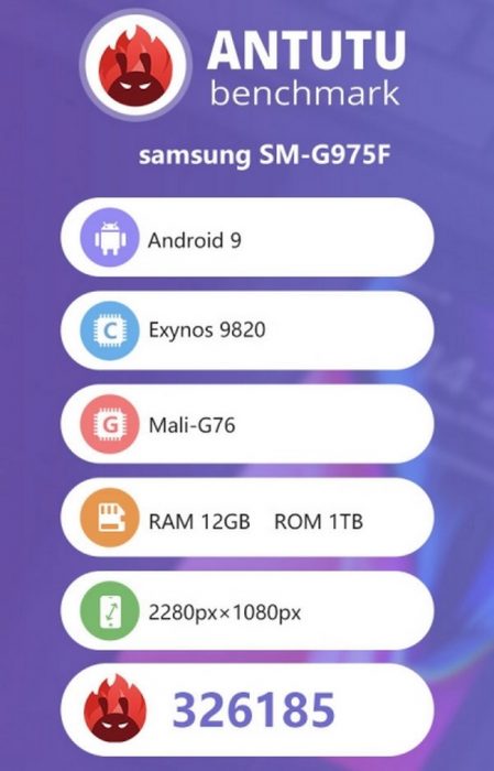 Samsung Galaxy S10 Plus antutu