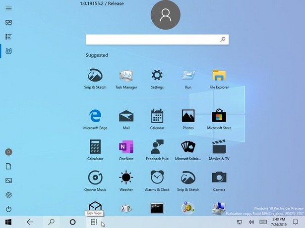 Start menu Windows 10 