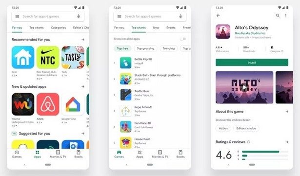 Google Play Store design 2019