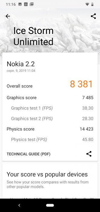 Nokia 2.2 benchmarks