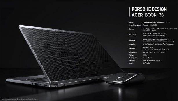 Основные характеристики Porsche Design Acer Book RS