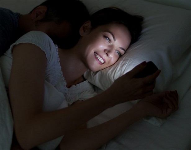 smartphone in bed