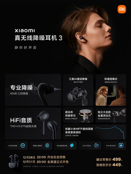 Наушники Xiaomi Buds 3 с Hi-Fi Audio и 32 часами автономной работы стоят 