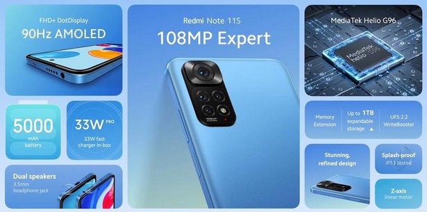Представлены смартфоны Redmi Note 11 и Note 11S — меньше 0 на старте, Snapdragon, AMOLED, камера 108 Мпикс