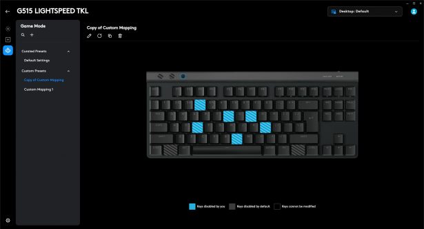 Logitech G515 TKL screen