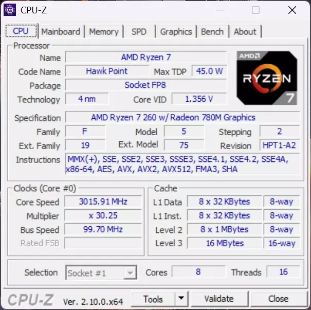 ACER NITRO V 17 5070 CPU Z